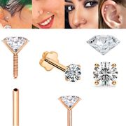 DIAMOND 18G Threaded Flat Back Stud - Cartilage, Lip, Nose