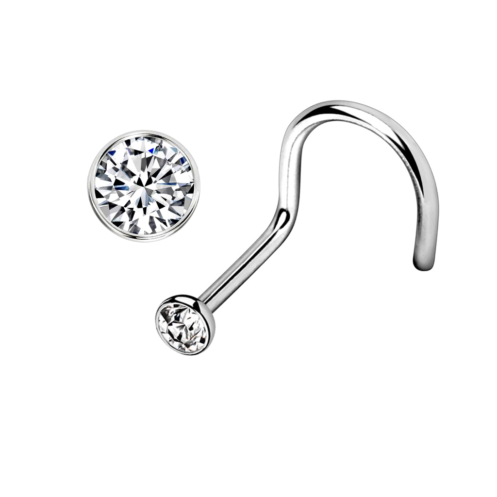 Press Fit Nose 6-Pack Titanium Nose Studs 18G/20G Screw Fit With