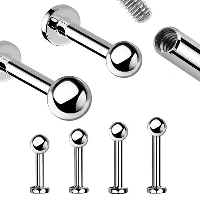 G23 Titanium Threaded Stud Labret, Cartilage, Nose