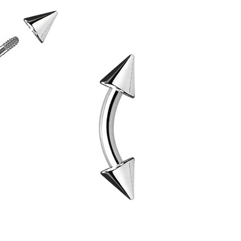 G23 Titanium Rook Piercing Jewelry - 3-Piece Curved Barbell Set 16g 6mm/8mm/10mm