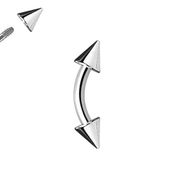 G23 Titanium Petite Spike Curved Barbell - Rook, Eyebrow - 16G, 1/4"