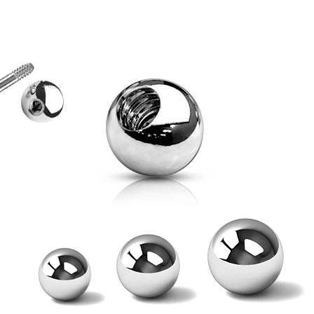 G23 Titanium Industrial Barbell – 14G, 38mm Length, 5mm Ball With CZ Bezel | Externally Threaded Body Piercing Jewelry