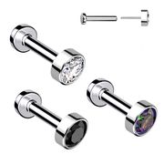 G23 Titanium Threadless Bend-To-Fit Push-In Flat Back Stud - Drumstone