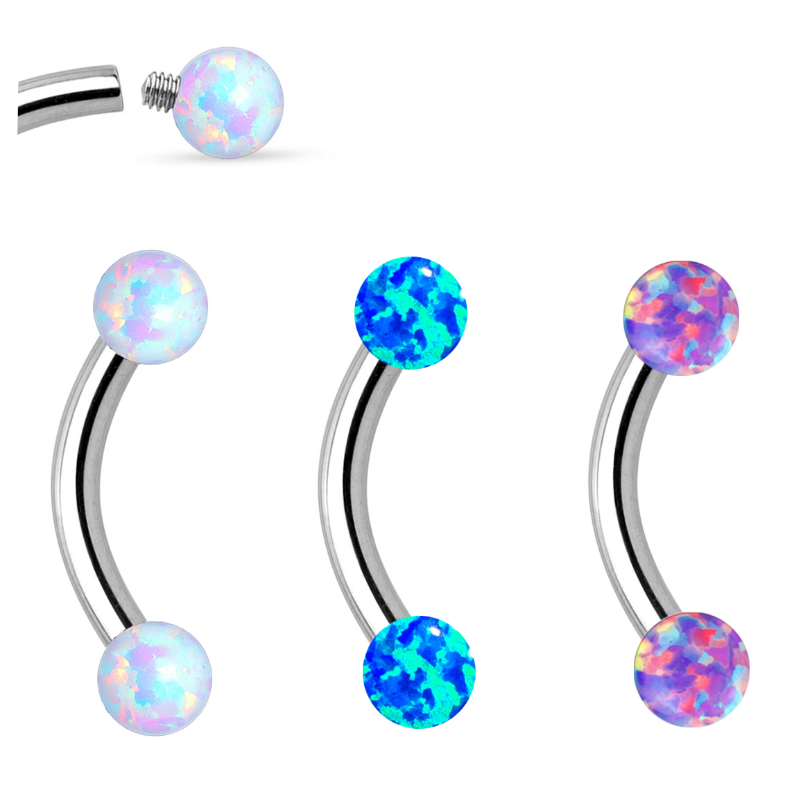 Piercing Sourcil En Titane G23 – 16G (1,2 Mm), Longueur 6 Ou 8 Mm, Zircone Cubique Transparente - 9