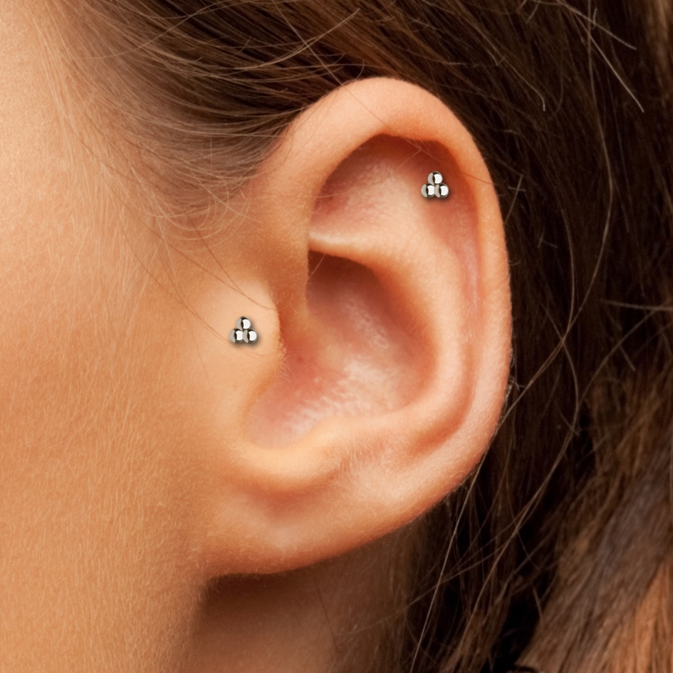 Back Earrings Trinity Ball Earrings Tiny Trinity Ball Back