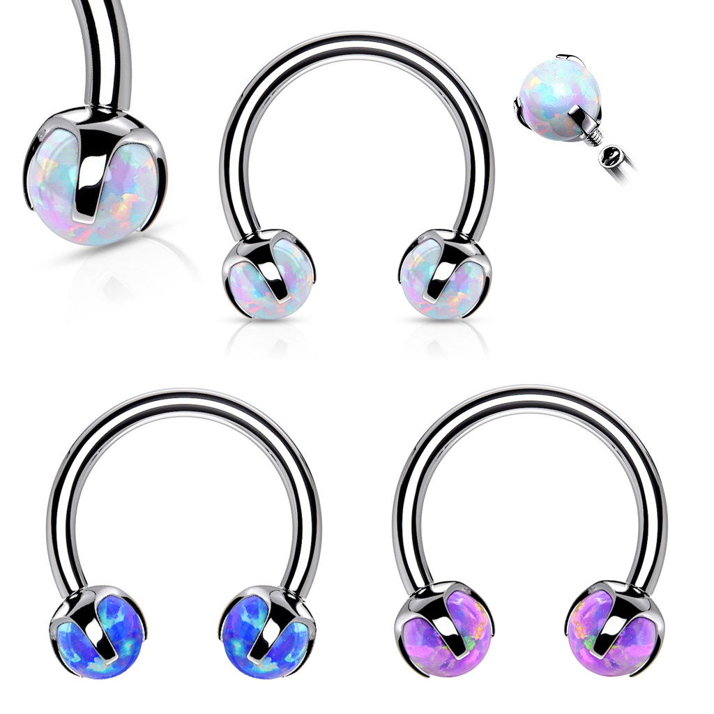 16g G23 Titanium Opal Captive Bead Ring – CBR For Septum, Nose, Lip, Ear (3mm Ball)