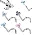 G23 Titanium Threadless Bend-To-Fit Push-In Nose Screw Ring - CZ Trinity