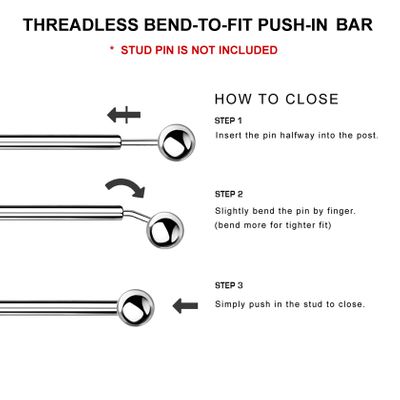 G23 Titanium Threadless Push-In Replacement Bar