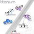 G23 Titanium Triple Opal Replacement Bend-To-Fit Push-In Top Pin