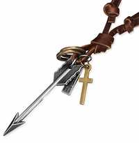 Vintage Leather Necklace - Arrow