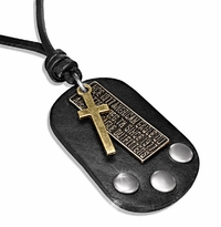Vintage Leather Necklace - Cross
