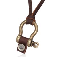 Vintage Leather Necklace - Horseshoe Charm