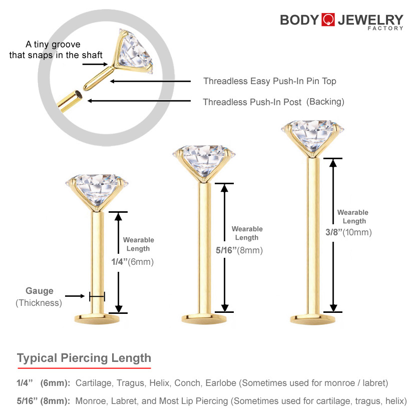 6mm Gauge Size For Tragus Piercing Ear Piercings Length Of Tragus