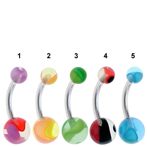 316L Neo Marble Belly Button Ring