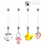 Non-Piercing LIX Vibrating Tongue Ring Barbell
