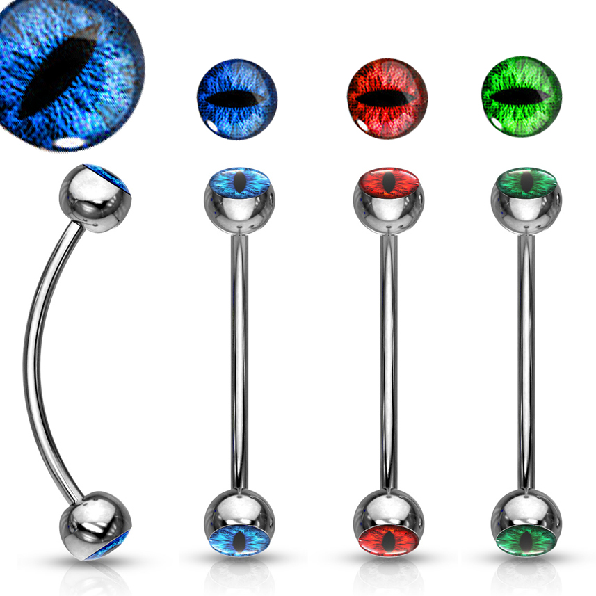 Tongue Piercing Jewelry 24-Pack 16G Surgical Steel Snake Eyes