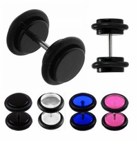 Pair of UV Fake Plug Earrings w/ O-Ring