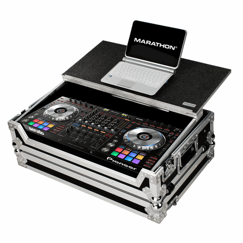 MARATHON  FLIGHT ROAD CASE   MA-DDJSZWLT Case-to-Hold 1 x Pioneer DDJ SZ SERATO DJ USB Music Controller + Laptop Shelf & Low-Profile WHEELS