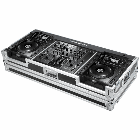 MARATHON  FLIGHT ROAD CASE  MA-DJMCDJ2000W  Coffin holds 2 x LARGE FORMAT CD Players: Pioneer CDJ-2000 + DJM-2000 Mixer w/ low profile wheels