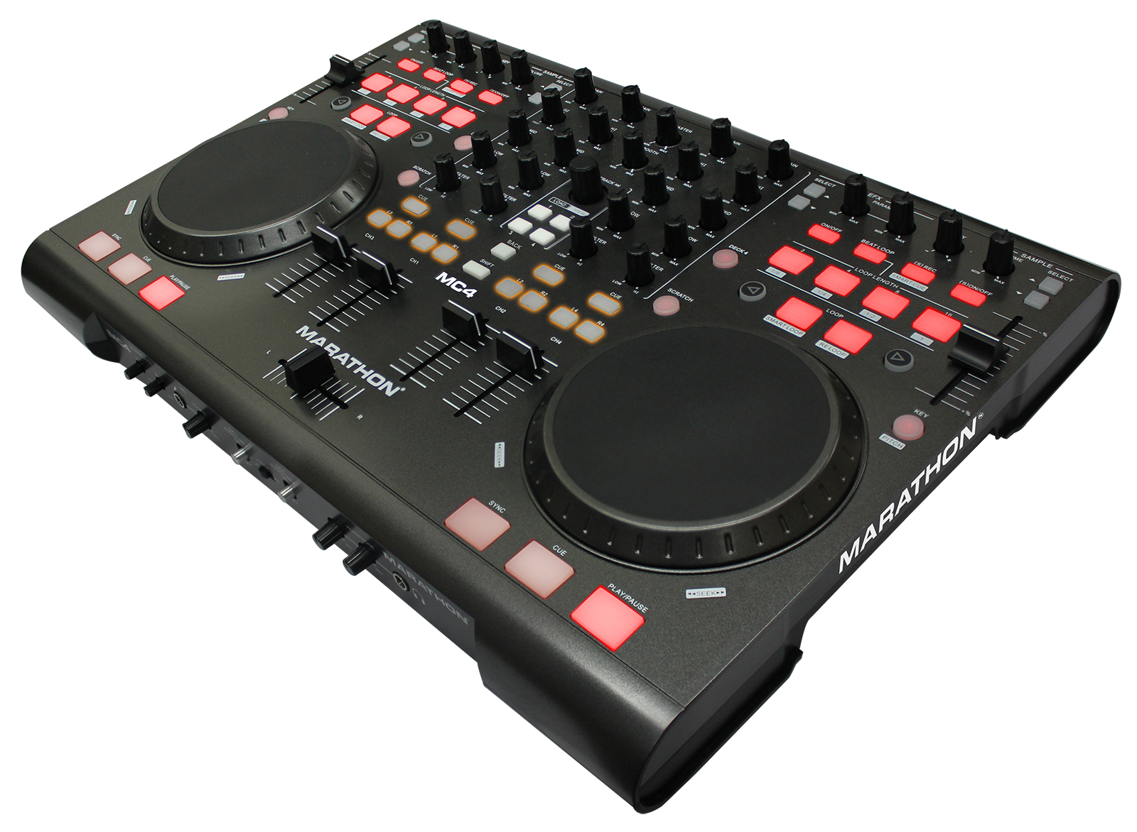 MARATHON MC-4 (MC4 - ME800) 4-Deck DJ MIDI / Music Controller with Built-In  Channel Mixer - Virtual DJ 7 LE (RETIRED), image size:1600x1172