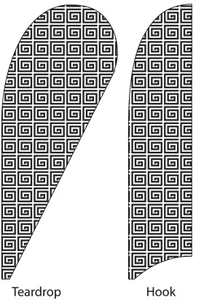 Black Greek Spirals Feather Flags