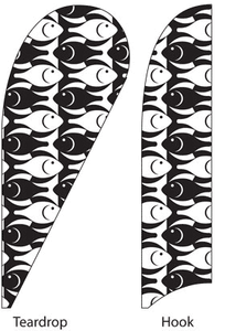 Fish Feather Flags Black & White