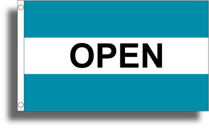 Open Flag  ( Turquoise , White & Turquoise)