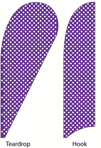 Polka Dot Feather Flags - Purple & White