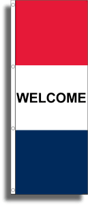   Tall Horizontal Message Flags - Welcome