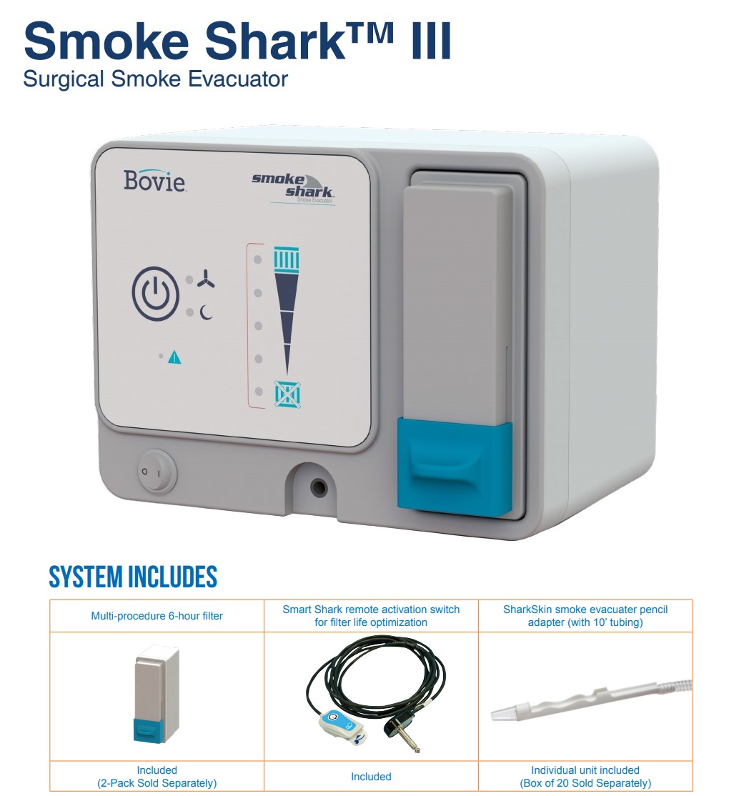 Bovie Smoke Shark SE03/III Compact Smoke Evacuator, SE03120