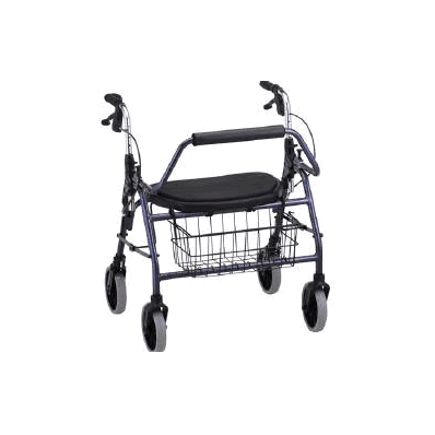 4 Wheel Rollator, Bariatric, Heavy Duty, 600 pound, color Blue, Mighty Mack brand