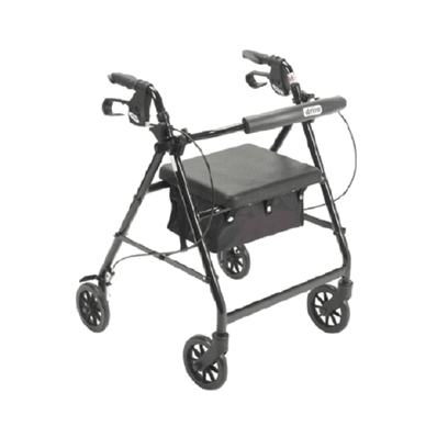 4 Wheel Rollator, Folding, Color: Black, 20" High Seat