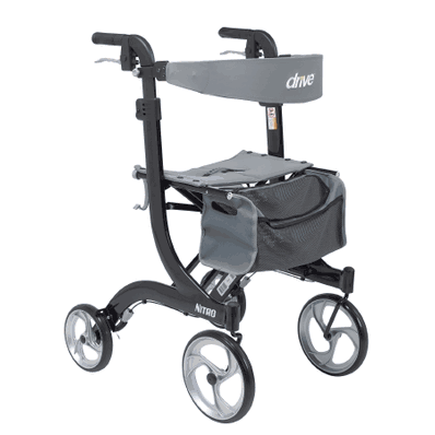 4 Wheel Rollator, Tall Height, color Black