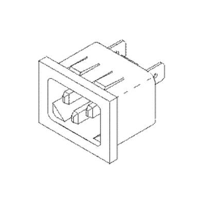 Ac Connector Receptacle 1/4 Inch Tabs, Panel