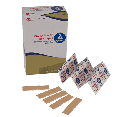 Adhesive Bandage, Sheer Jr. 3/8 x 1.5 inch, S