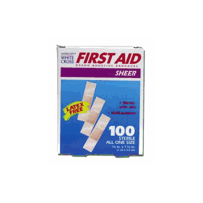 Adhesive Bandage Strip, 3/8" X 1-1/2" Rectangle Beige Stat Strip Plastic