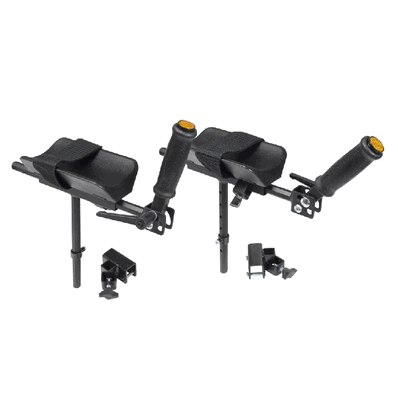 Adjustable Forearm Platforms, Height and Depth Adjustable, Rotates Inward and Outward, Handgrips Extend Forward or Backward, Supinate, Pronate and are Angle Adjustable, Hook and Loop Straps, Individually Adjustable