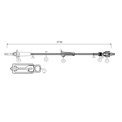 Administration Set, 37" Tubing, 15 Drops / mL