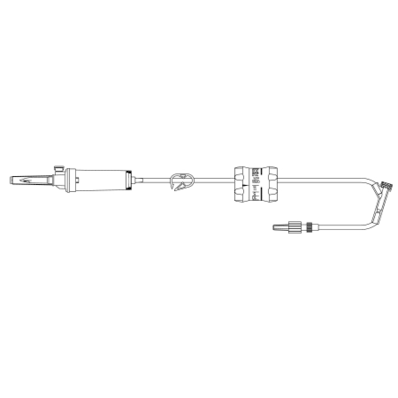 Administration Set, Male Luer Lock, 20 Drops/mL Drip Rate, 15 Micron Filter Flow Regulator