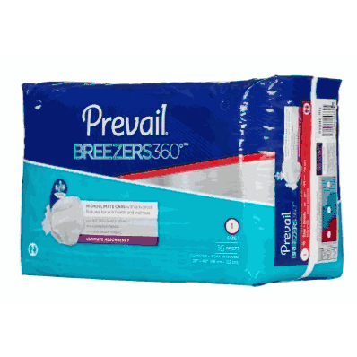 Adult Incontinent Brief Prevail, Size 1 (26"-48") White