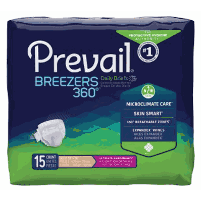 Adult Incontinent Brief Prevail, Size 3 (58"-70") Beige