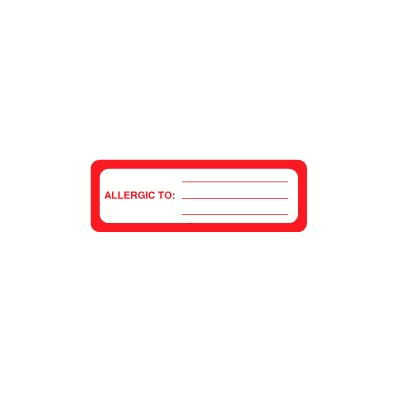Allergic To Label, 3" x 1", 1000/Sheet