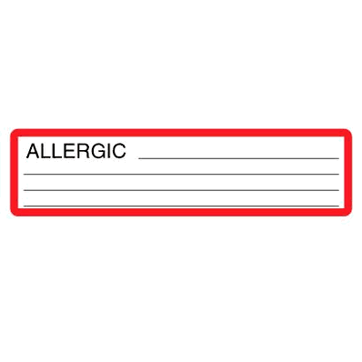 Allergy Labels, Red border