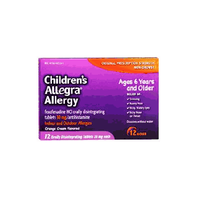 Allergy Relief Children's Allegra 30 Mg 12 P