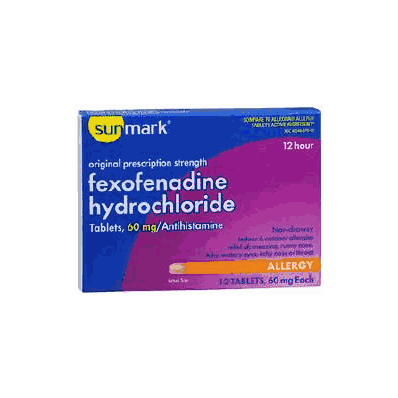Allergy Relief Sunmark 60 Mg 12 Per Bottle -