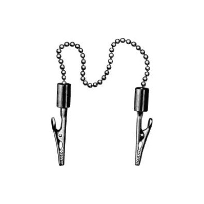 Alligator Napkin Clip with Plastic Guard and 18" Chain Sklar 44-441