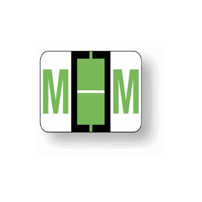 Alpha File Folder Label, 1-1/4" x 1", Light Green