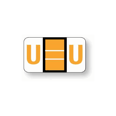 Alpha File Folder Label, 1-1/4" x 1" Orange 