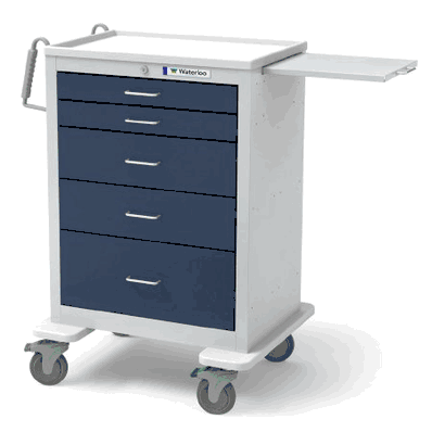 Anesthesia Cart, 24.5" X 29" X 43.5", 5-drawer, gray