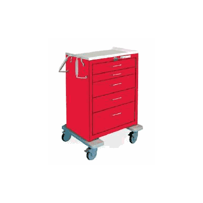 Anesthesia Cart Stainless Steel 5 Drawer Teal